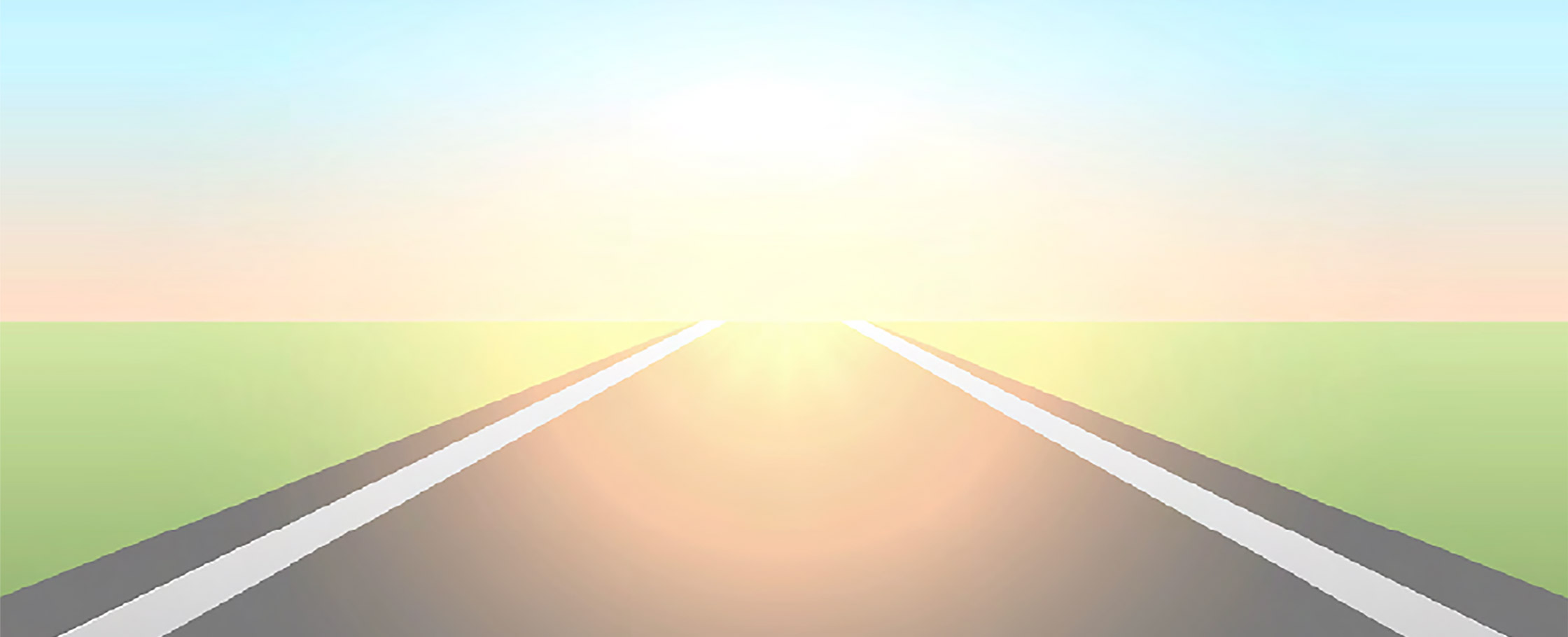 clipart image of a sunset over a road